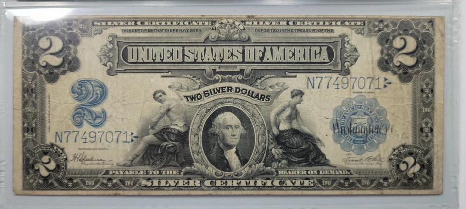 1899 $2 Silver Certificate MINI PORTHOLE PMG VF25 Fr. 258 Nice Circulated *K239 - Image 2 of 4