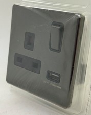 Screwless - Black Nickel Plug Sockets Light Switches -Whole Range CHEAP!