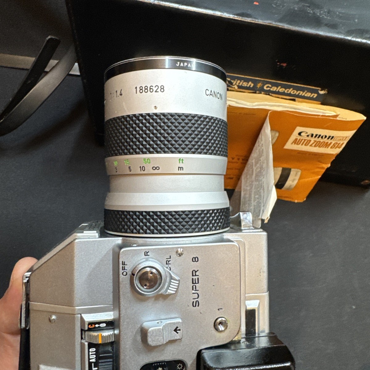 Canon Auto Zoom 814 Super8 8mm Film Movie Camera Case,Manual/Pod