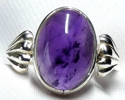💜 Amethyst Ring 925 Silber Jugendstil Vintage Gr. 55 (17,5) Unikat neu  💜 - Bild 1 von 4
