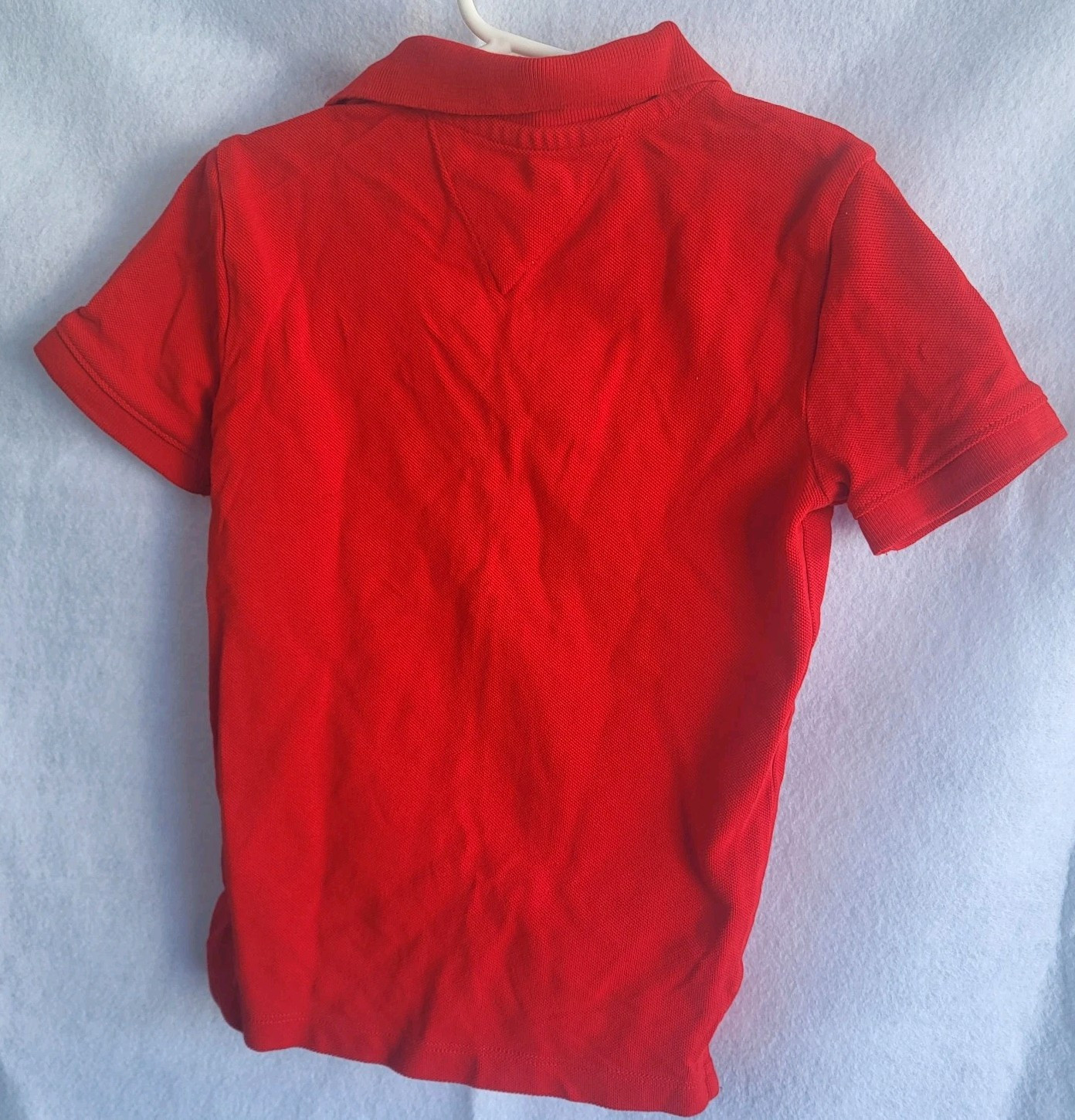 tommy hilfiger boys 116 6/7 wicking polo logo shirt red thumbnail 6
