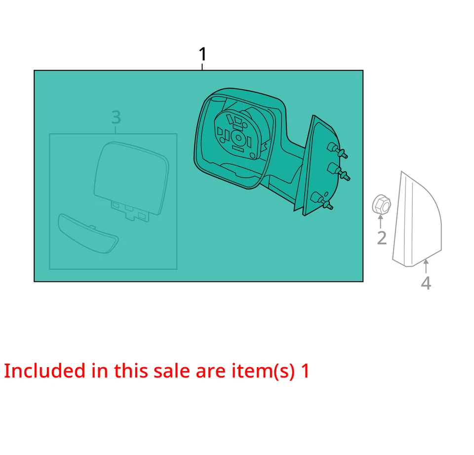 Espejo retrovisor eléctrico negro VAFEZ Ford E-250 2003-2009 conductor vista lateral izquierdo Foto 3 de 4