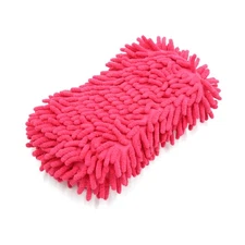 Fuchsia Microfiber Chenille Car Wash Sponge Care Washing Brush Pad Cleaning Tool