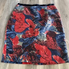 Anthropologie Woven Sequin Hawaiian Pencil Skirt Size 6