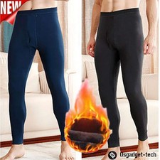 Men Winter Fleece Pants 100 Cotton Warm Thermal Long Johns Bottom Underwear NEw