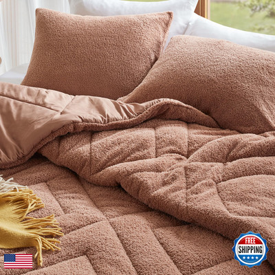 Comfort Spaces Queen Comforter Set Reversible Feather-Soft Plush Comforters For