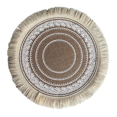 x6 NATURAL WHITE 4 Round 15'' Jute Woven PLACEMATS Party Decorations
