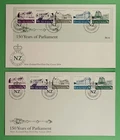 DR WHO 2004 NEW ZEALAND 2 FDC PARLIAMENT ANIV S/S R79436