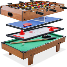 Tavolo Multigioco 4 in 1, Calcetto Balilla Da Tavolo, Hockey E Ping Pong, in Leg