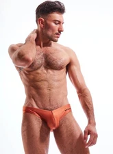 N2N Bodywear Men's Popsicle Sport Swim Brief, L Orange Copper - NWT