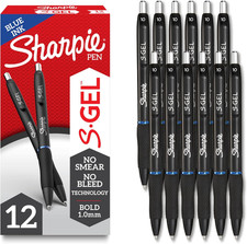 Sharpie S-Gel Gel Pens Bold Point 1.0Mm Blue Ink Pen 12 Count Roller Ball Pen
