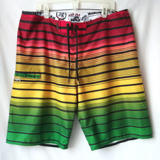 Ron Jon Surf Shop Board Shorts Swim Trunks Multicolor Stripe Sz 38