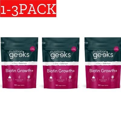 Biotin 10.000mcg + Zink & Selen |180 Tabletten Haarwachstum, Haut & Nägel -1 NEU