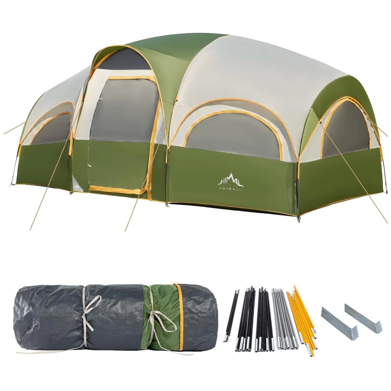 Waterproof 8 Person Family Camping Tent with Divided Curtain