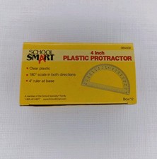 School Smart 4 Inch Plastic Protractor Box Of 12 Protractors