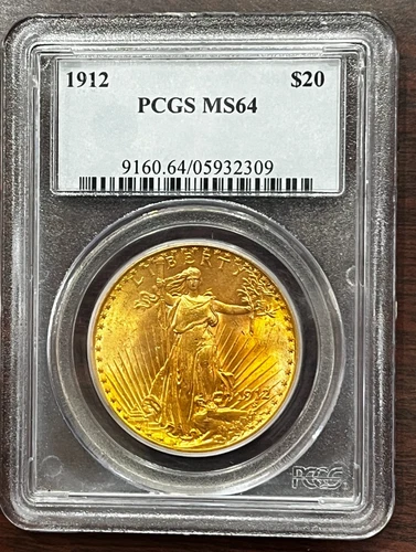 1912 $20 Philadelphia Choice St Gaudens Double Eagle PCGS MS64 Looks Better