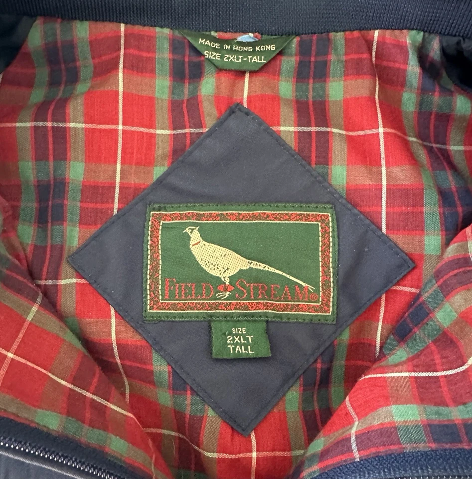 Chaqueta cortavientos Field & Stream para hombre 2XL-Alto azul marino cremallera completa forrada de franela de colección Foto 3 de 4