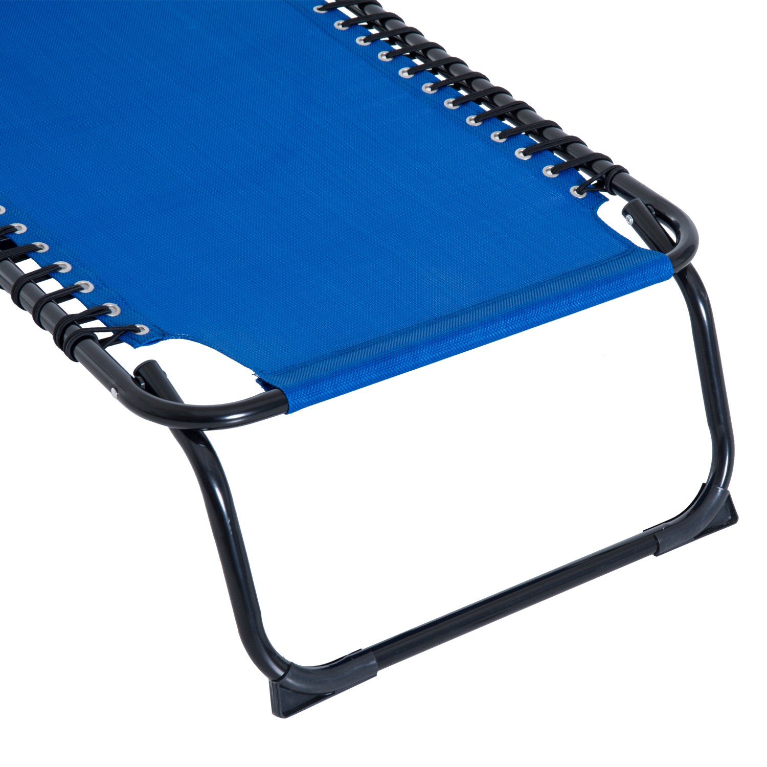 Foldable Chaise Lounge Chair Reclining Back Breathable Mesh for Poolside Camping