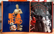 Star Wars Lot 2 Reusable Shopping Bag Disney Tote Storm Trooper C-3PO