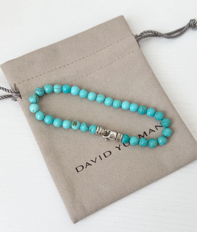 David Yurman Men's Turquoise Sterling Silver Spiritual Beads Bracelet - Image 2 of 4