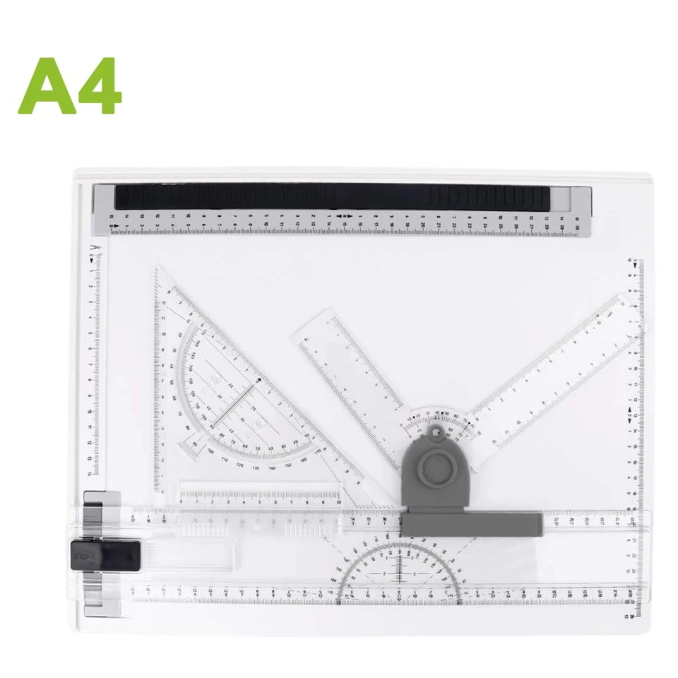 Multifunktional Professionelles Zeichenbrett Zeichenplatte Reißbrett A4 Kit Set.
