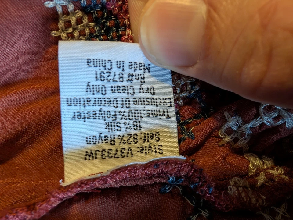 Cárdigan para mujer Johnny Was XL terciopelo auburín terciopelo seda bordado floral Foto 4 de 4