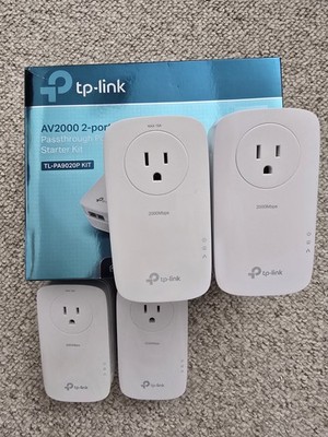 TP-LINK TLPA9020PKIT AV2000 2-Port Gigabit Powerline Starter Kit - FOUR COUNT