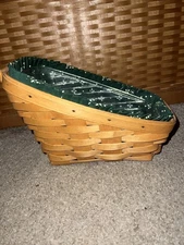 Longaberger 2000 Small Vegetable Basket With Heritage Green Liner & Protector