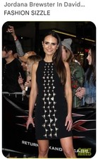 David Koma Black Mirrors CEMBROIDERY Plexi & Laser Cut Celebrity Dress 10 New
