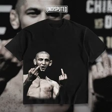 Khamzat Chimaev Middle Finger Heavy Cotton T-shirt UFC Borz Shirt Fan Apparel Cl