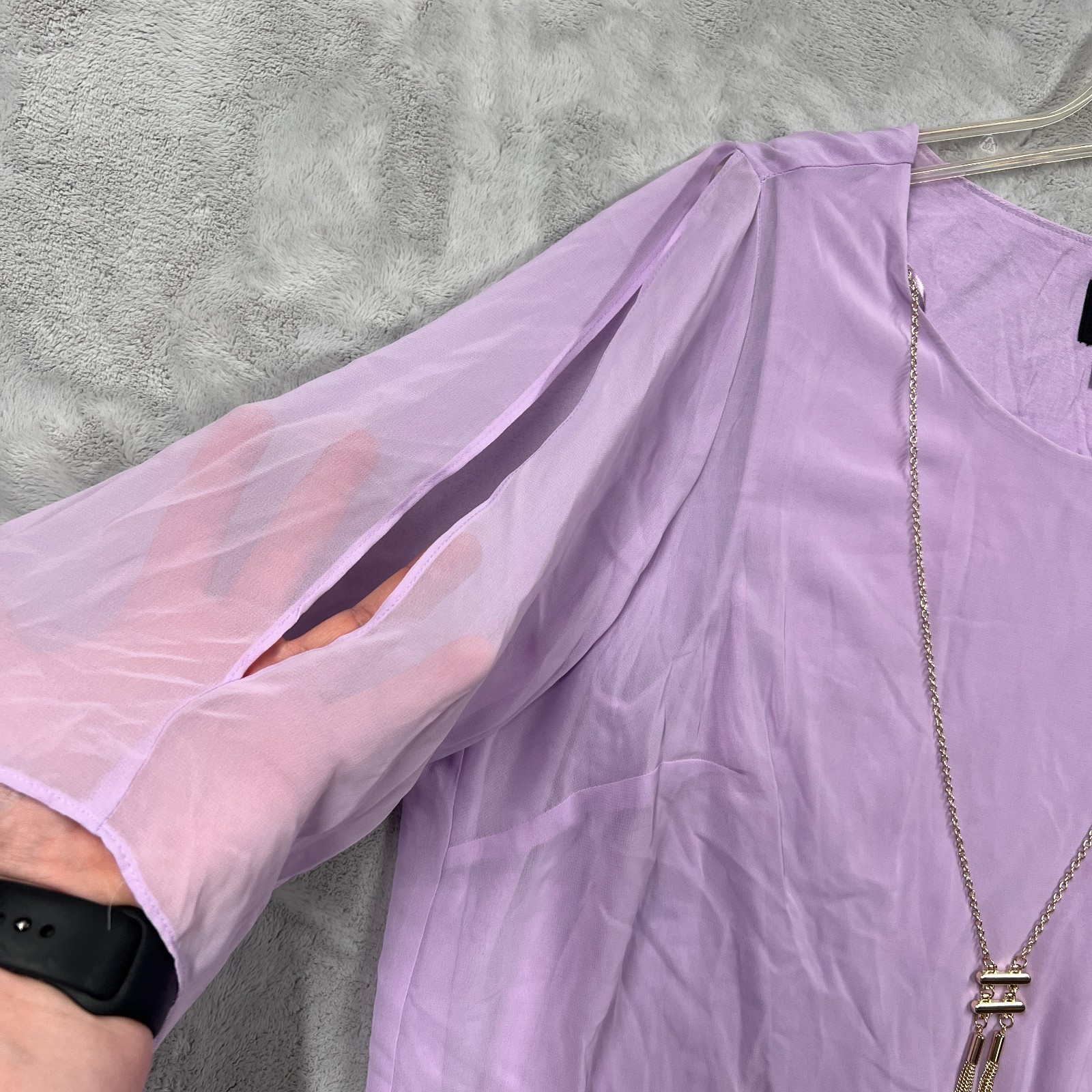 JM Collection Women's Bubble-Hem Split-Sleeve Nec… - image 4