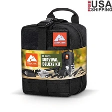 17PC Survival Kit Flashlight Knife Fire Starter Outdoor Camping Emergency Gear