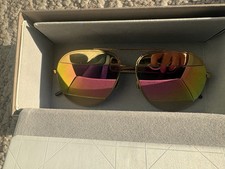 Dior SPLIT 1 0000J Womens Sunglasses Aviator Style Vintage 59/14/145 Pink Gold