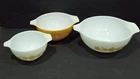 Set 3 Pyrex Cinderella Mixing Nesting Bowls Butterfly Gold 441 442 443