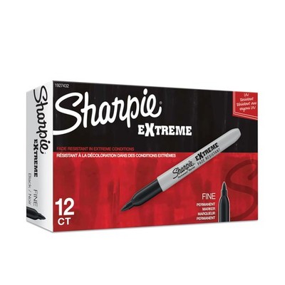 Sharpie Extreme Permanent Markers, Fine Point, 1 Count (Pack of 12), Black