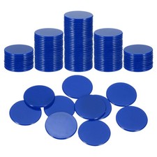 120Pcs 1.2 Inch Poker Chips, Bingo Chips Learning Counters, Dark Blue, Flat