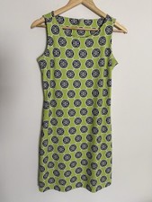 Lulu B Blue Green Geometric Stretch Athleisure Athletic Shift Dress Sz Small EUC