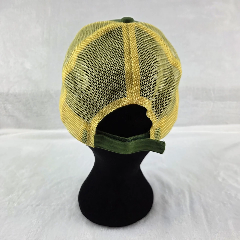 John Deere Virginia Tractor Camionero Sombrero Verde Delantero Amarillo Malla Trasera Retro Foto 4 de 4