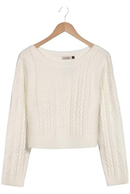 Banned Pullover Damen Strickpullover Strick Oberteil Gr. XXL Cremeweiß #sn73fts