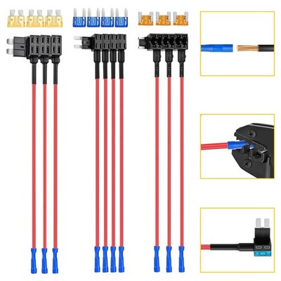 10 Stück 12V Auto Add-a-Circuit Sicherung Mini ATM APM Blade Sicherungshalter DE