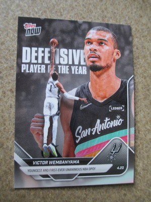 2026 Topps Now Victor Wembanyama Defensive Player of the Year Spurs DPOY