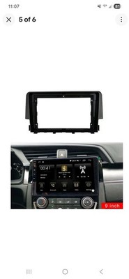 9''Car Radio Stereo Fascia Frame Panel Trim Bezel Harness For Honda Civic 2016~21