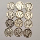 12 Mercury Dimes 1916-1945 Mixed Dates 90% Silver