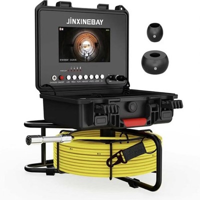 7'' HD Sewer Camera with DVR, 12 LED Lights, IP68 Waterproof, 32GB Card