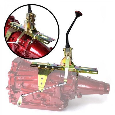 Side Shift Transmission Shifter Kit w/ 10 Black Arm for GM TH200