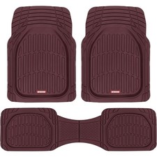 Deep Dish All-Weather Floor Mats for Cars Burgundy Waterproof Universal