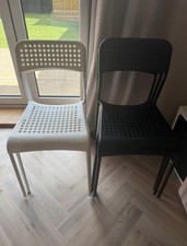IKEA Adde Black Plastic Chairs 