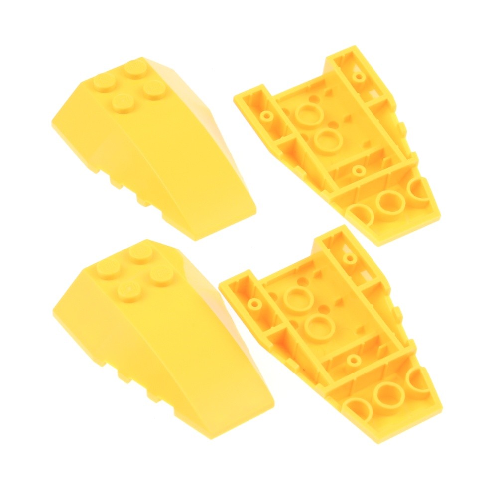 4X Lego Wedge Brick 6X4 Yellow Curved Slope Brick Front 6097645 43712