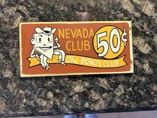 JENNINGS ORIGINAL NEVADA CLUB MARQUEE FOR NON LIGHT UP MACHINE 50 CENT