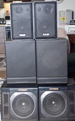 KLH & Fisher Vintage Speakers Set Lot Multiple Models Classic Audio Both Brands